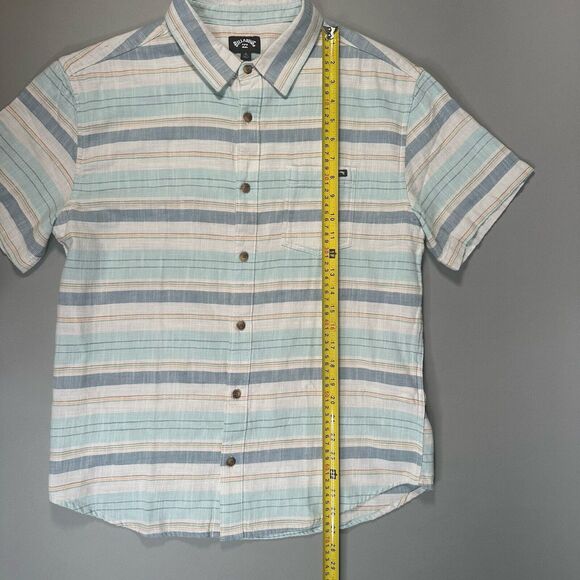 Billabong Button Up Mens Blue & White Plaid Shirt in Small - Picture 8 of 12